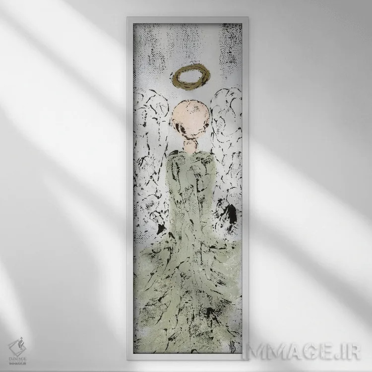 تابلو فرشتهٔ خانه روستایی بافتدار اثر اشلی بردلی - نمای قابدار سفید