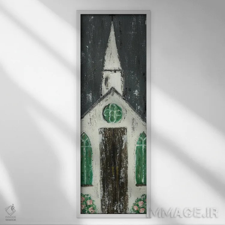 تابلو کلیسای سفید اثر اشلی بردلی - نمای قابدار سفید
