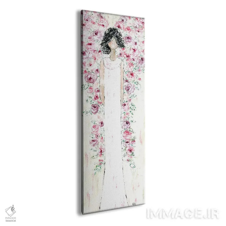 تابلو فرشته با بالهای گلدار اثر اشلی بردلی - نمای پرسپکتیو محصول