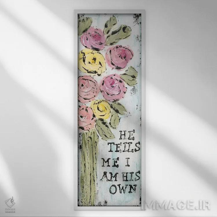 تابلو دستهگل گلی اثر اشلی بردلی - نمای قابدار سفید