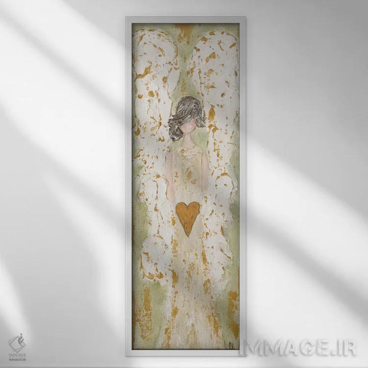 تابلو فرشتهٔ سبز اثر اشلی بردلی - نمای قابدار سفید