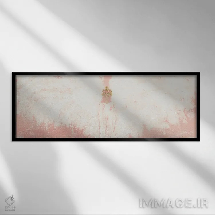 تابلو فرشتهٔ صورتی اثر اشلی بردلی - نمای قابدار مشکی