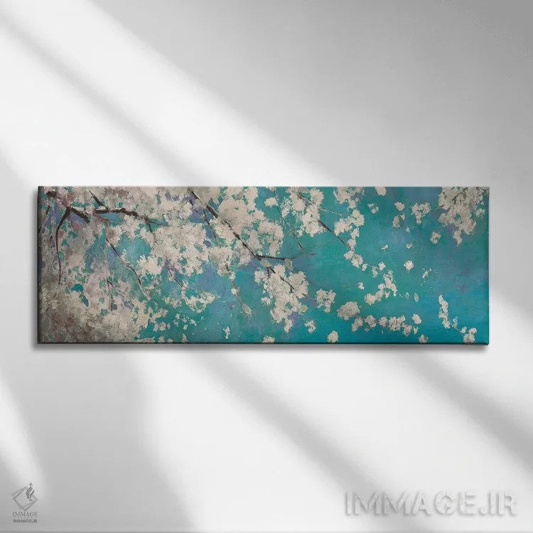 تابلو آبی اوزاکا II اثر آسیا جنسن - نمای روبهرو روی دیوار