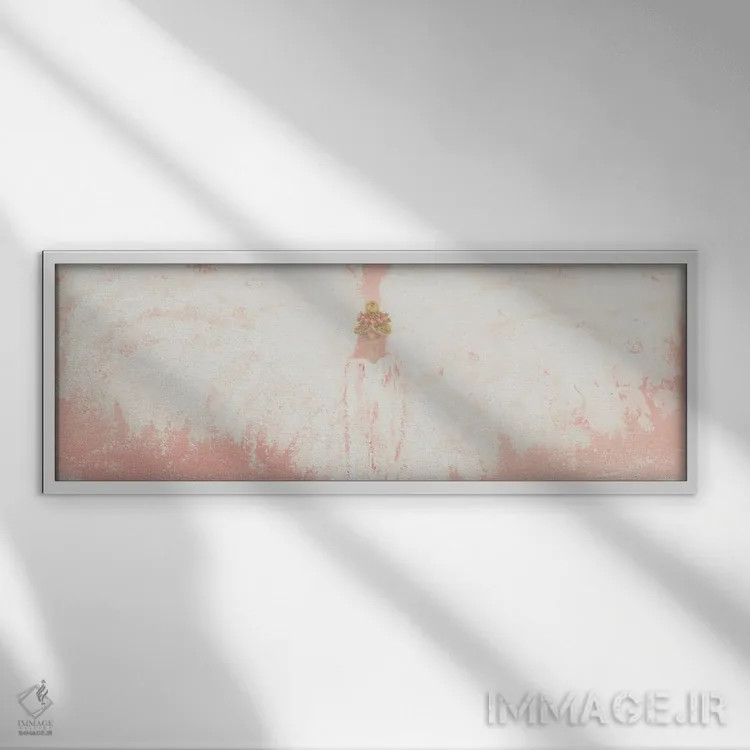 تابلو فرشتهٔ صورتی اثر اشلی بردلی - نمای قابدار سفید