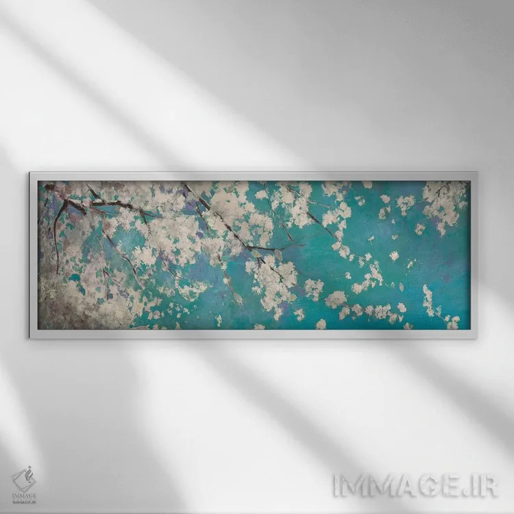 تابلو آبی اوزاکا II اثر آسیا جنسن - نمای قابدار سفید