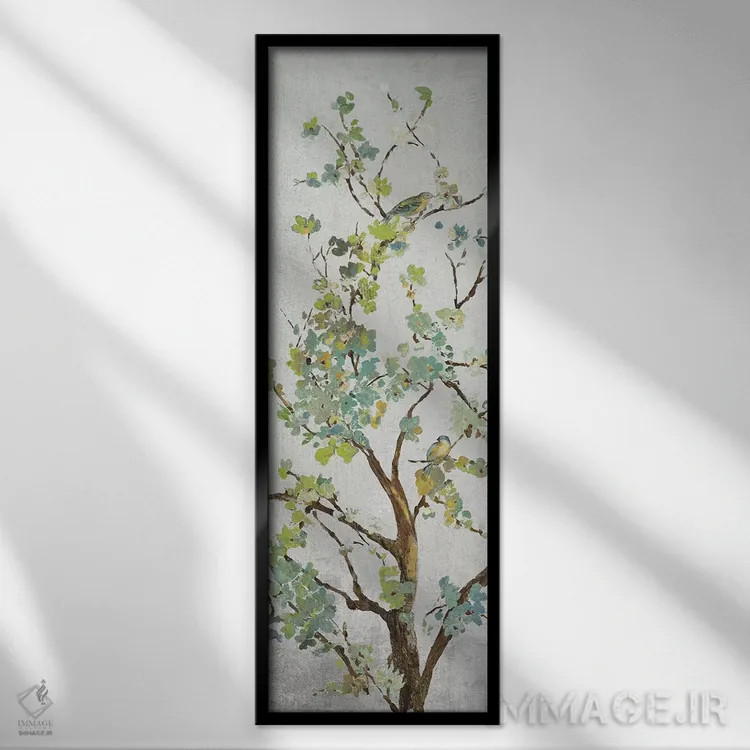 تابلو شاخه مریمگلی I اثر آسیا جنسن - نمای قابدار مشکی