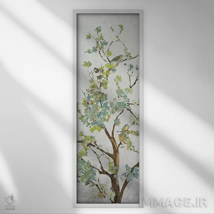 تابلو شاخه مریمگلی I اثر آسیا جنسن - نمای قابدار سفید