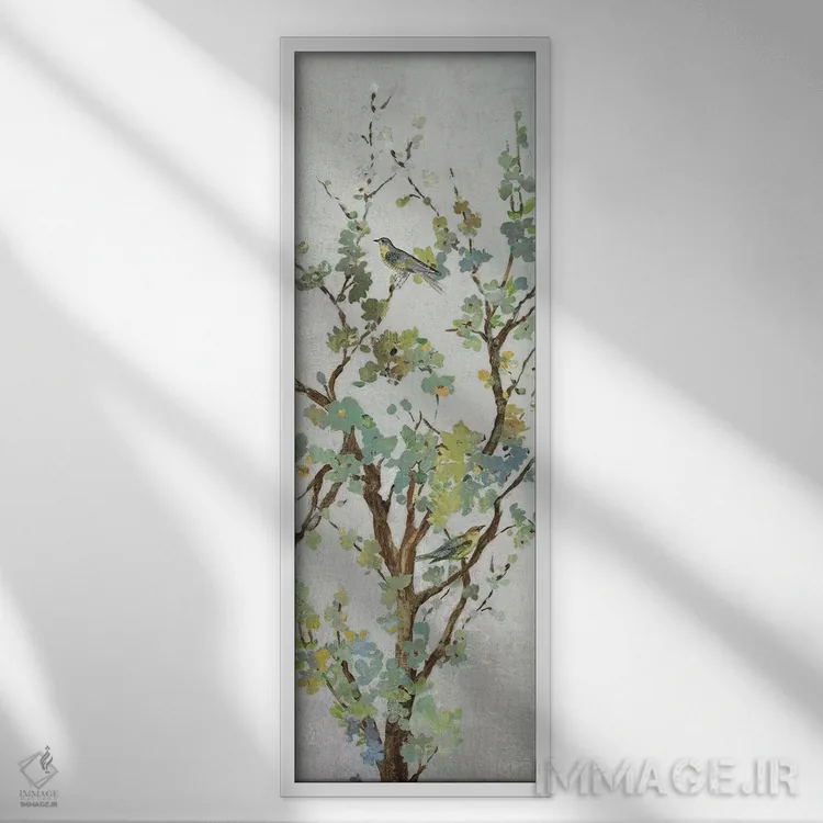 تابلو شاخه مریمگلی II اثر آسیا جنسن - نمای قابدار سفید