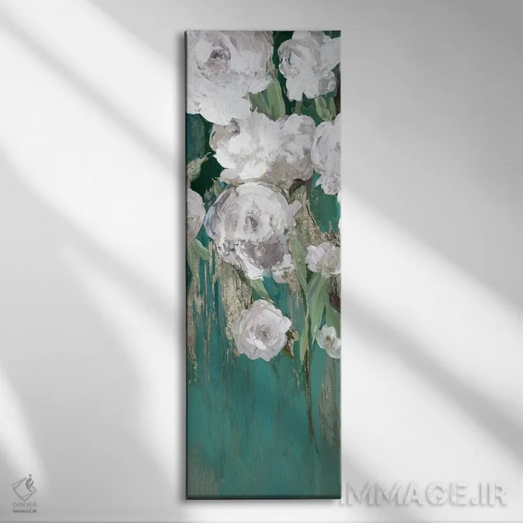 تابلو رزها روی تیِل II اثر آسیا جنسن - نمای روبهرو روی دیوار