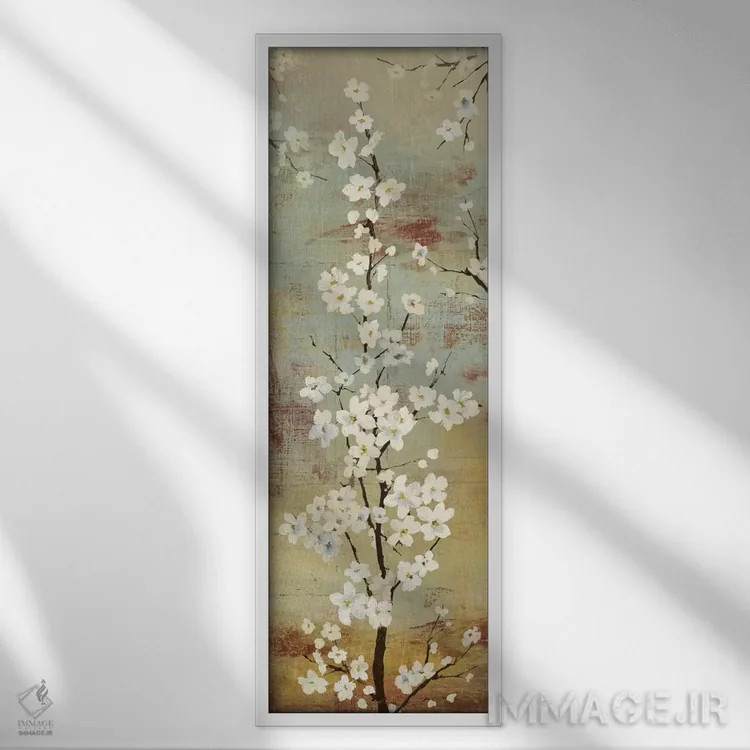 تابلو سقف شکوفهها II اثر آسیا جنسن - نمای قابدار سفید