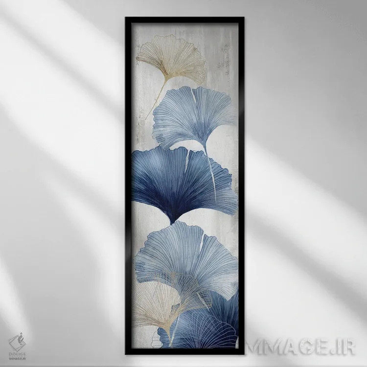 تابلو جینکو آبی I اثر آسیا جنسن - نمای قابدار مشکی