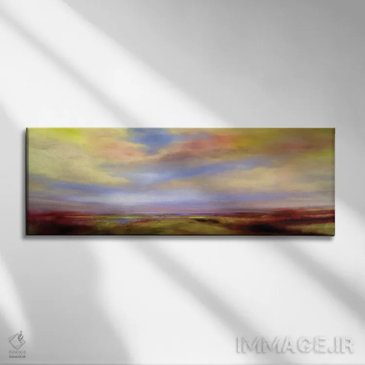 تابلو ابرهای طلایی در بیشهزار اثر آنت شموکر - نمای روبهرو روی دیوار