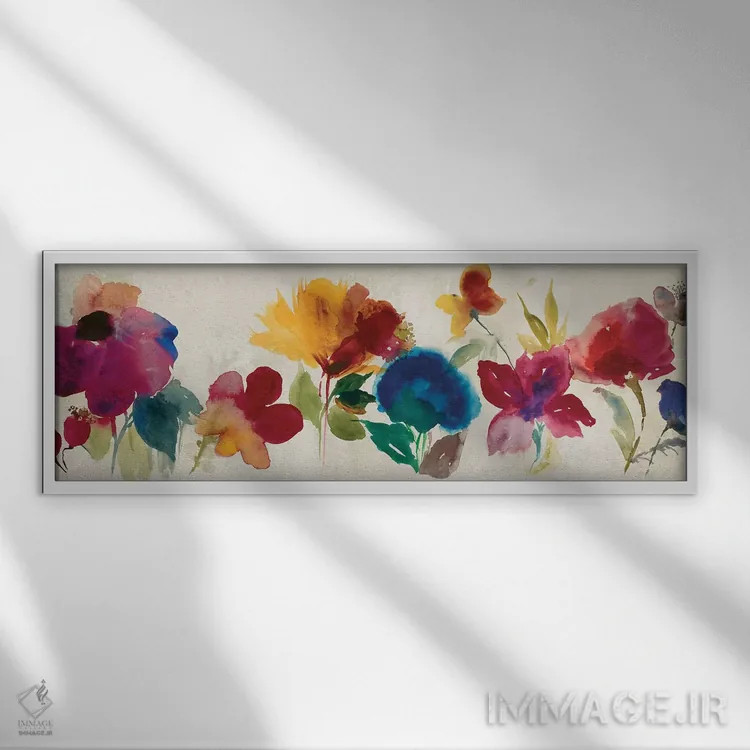 تابلو رقص گلها I اثر آسیا جنسن - نمای قابدار سفید