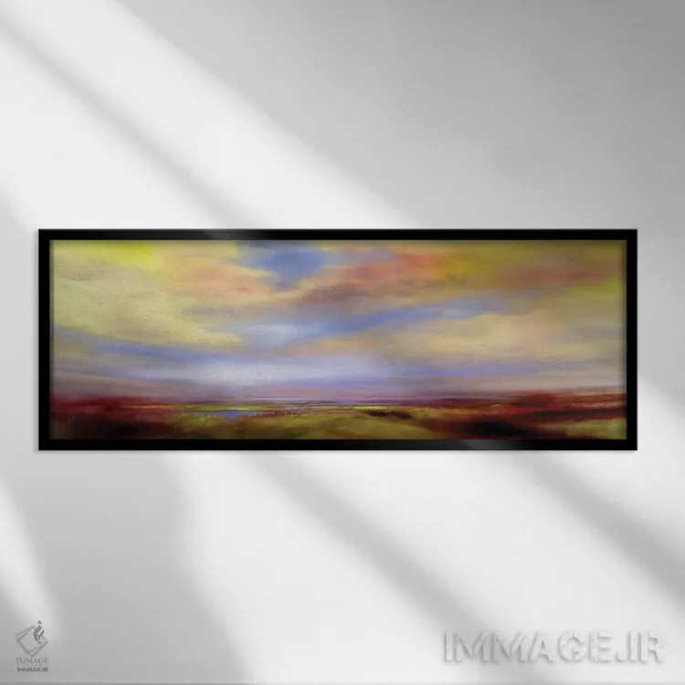 تابلو ابرهای طلایی در بیشهزار اثر آنت شموکر - نمای قابدار مشکی