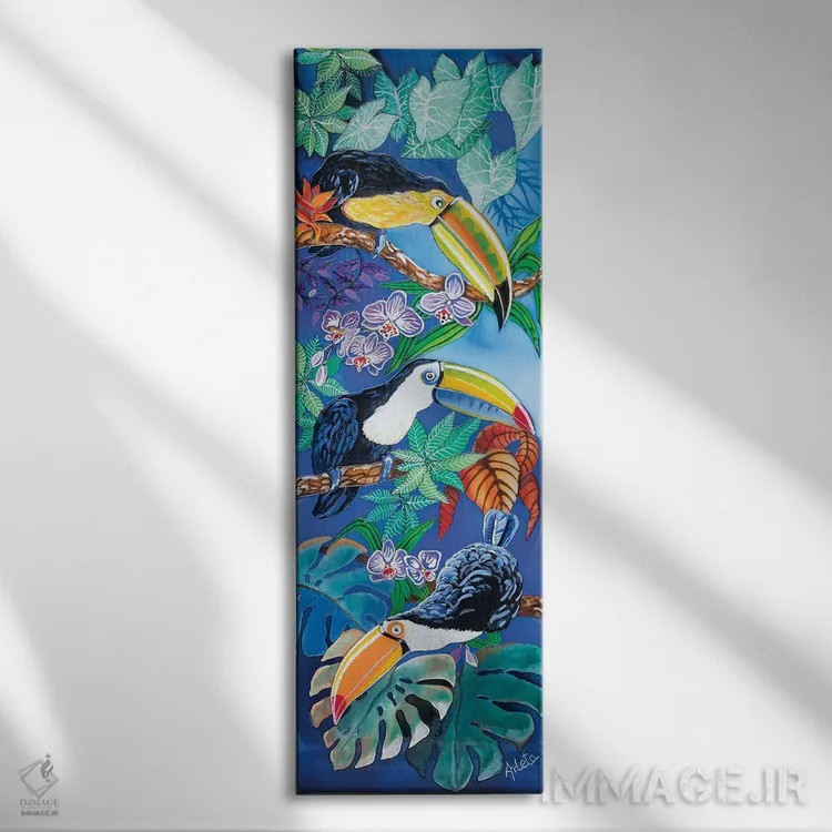 تابلو سه توکان اثر آرلت اسمولکو - نمای روبهرو روی دیوار