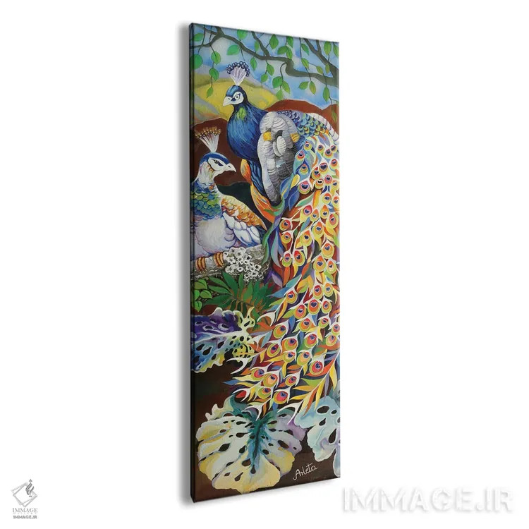 تابلو دو طاووس اثر آرلت اسمولکو - نمای پرسپکتیو محصول