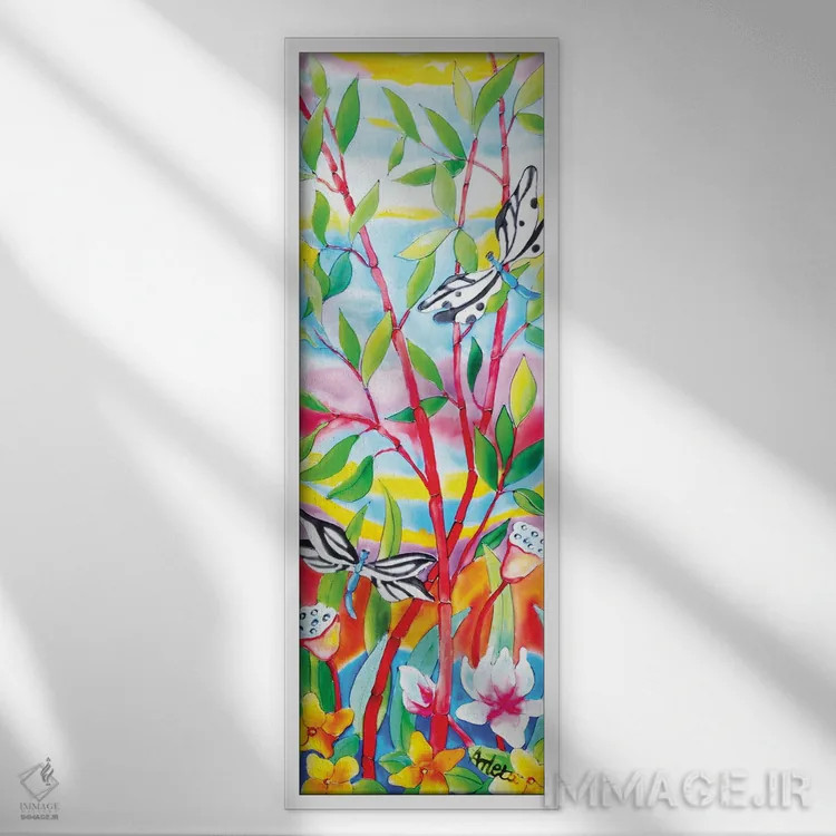 تابلو دو سنجاقک اثر آرلت اسمولکو - نمای قابدار سفید