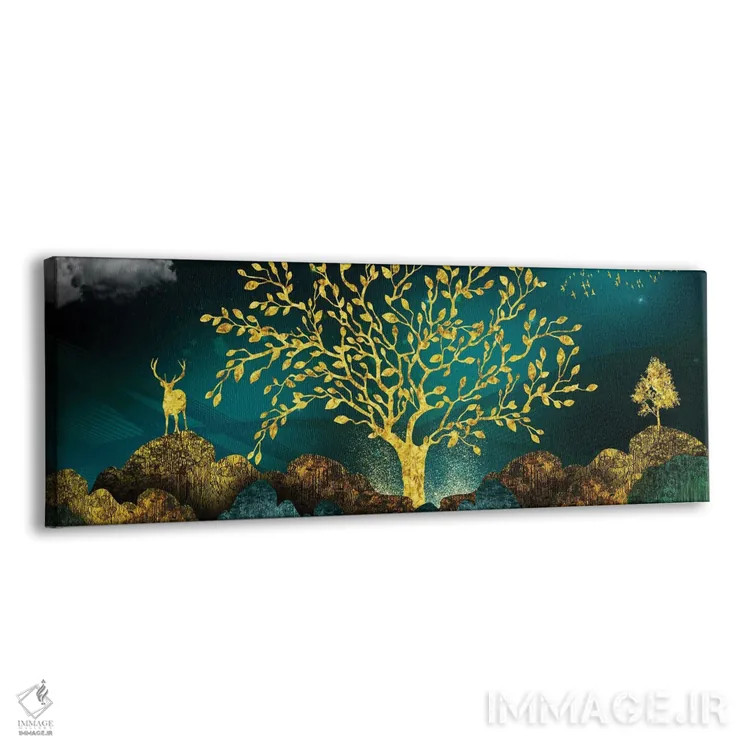 تابلو درخت طلایی و گوزنها اثر آرسی بسی - نمای پرسپکتیو محصول