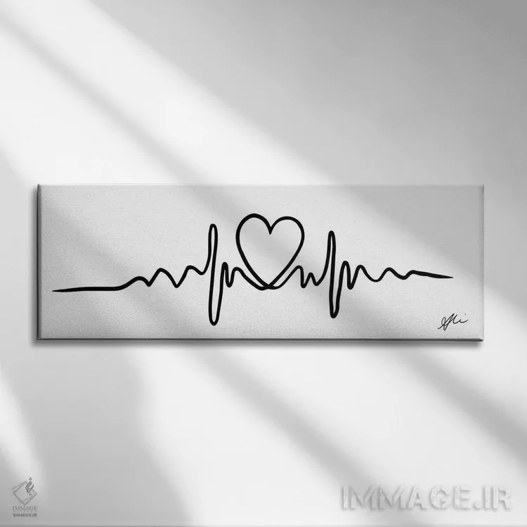 تابلو خط قلب اثر آلیسون پِتری - نمای روبهرو روی دیوار