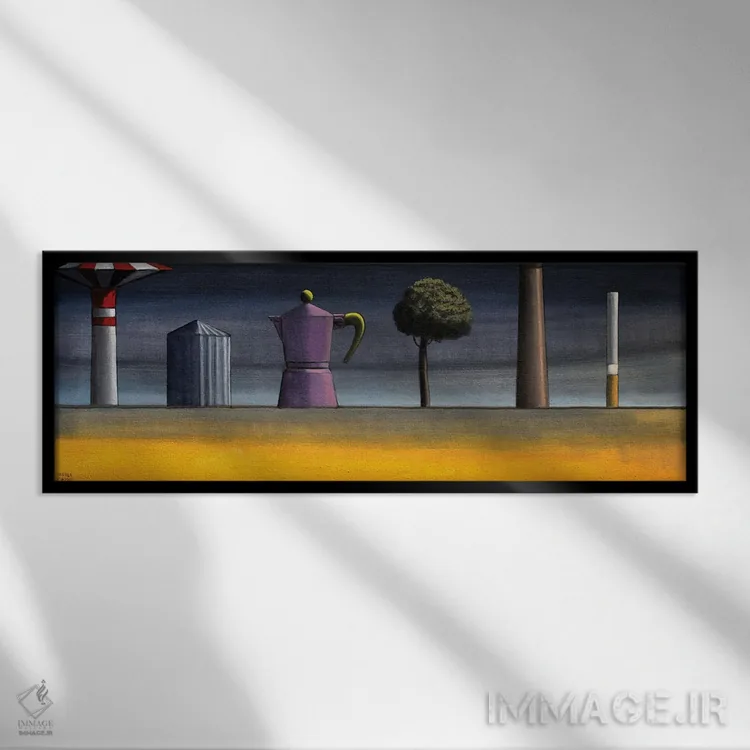تابلو ترکیببندی بر افق اثر آندریا واندونی - نمای قابدار مشکی