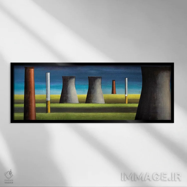 تابلو سیگار کشیدن ممنوع اثر آندریا واندونی - نمای قابدار مشکی