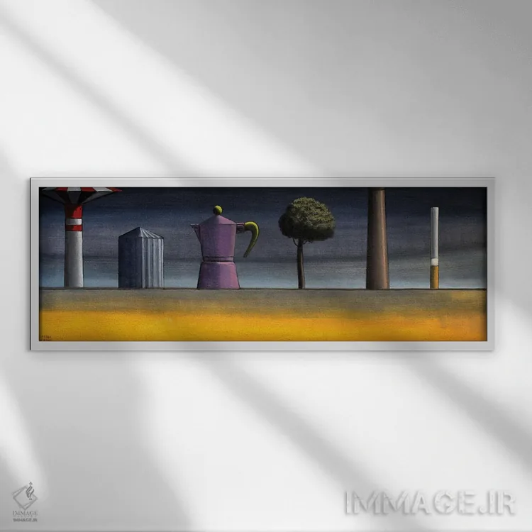 تابلو ترکیببندی بر افق اثر آندریا واندونی - نمای قابدار سفید