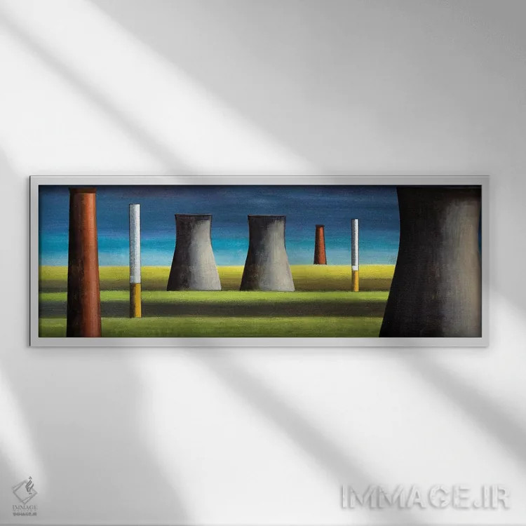 تابلو سیگار کشیدن ممنوع اثر آندریا واندونی - نمای قابدار سفید