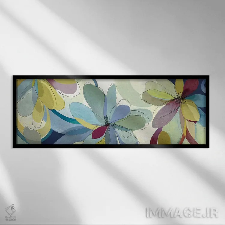 تابلو گلهای ابریشمی II اثر ایمی ویلسون - نمای قابدار مشکی