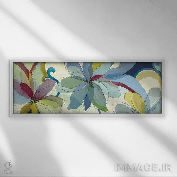 تابلو گلهای ابریشمی I اثر ایمی ویلسون - نمای قابدار سفید