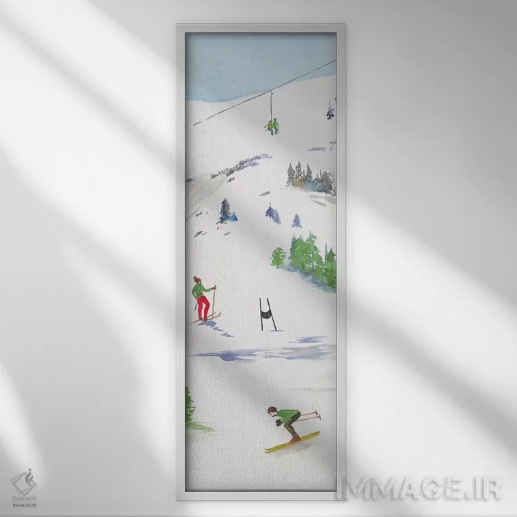 تابلو کوهستان آبی II اثر ایمی ویلسون - نمای قابدار سفید