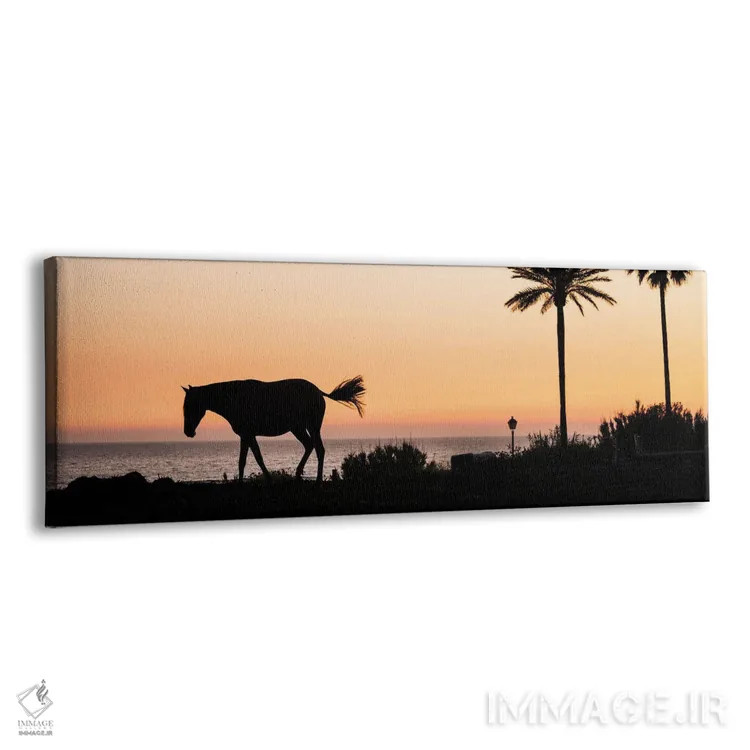تابلو اسب و نخلها اثر اندرو لِوِر - نمای پرسپکتیو محصول