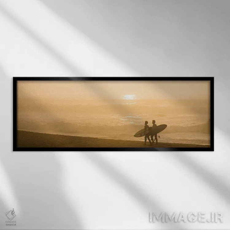 تابلو موجسواری بهشتی اثر اندرو لِوِر - نمای قابدار مشکی