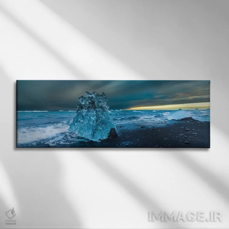 تابلو Iceland I,تکههای یخی، ایسلند I اثر آرت وولف (عکاس حیات وحش آمریکایی) - نمای روبهرو روی دیوار