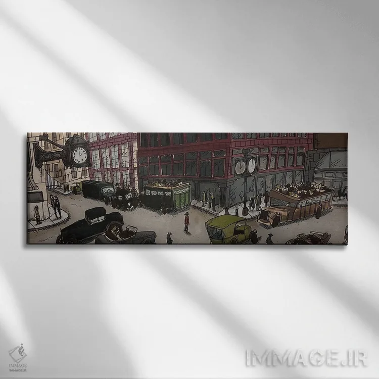 تابلو مارشال فیلدز ۱۸۹۷ (مرکز خرید) اثر آرون ووتن - نمای روبهرو روی دیوار