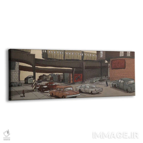 تابلو خط آبی (مترو/قطار) اثر آرون ووتن - نمای پرسپکتیو محصول