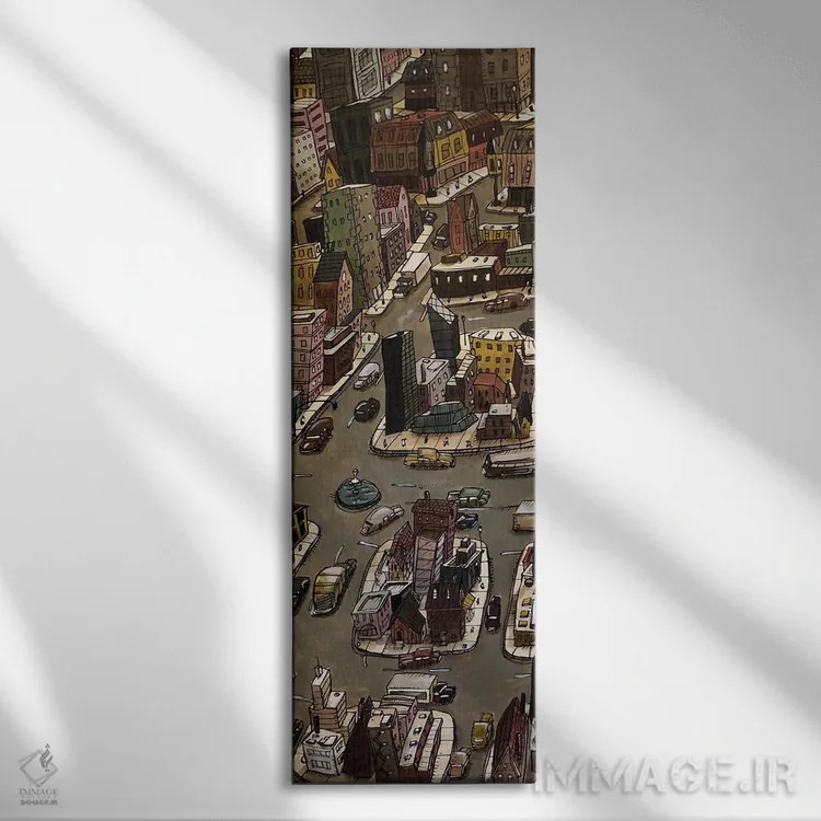 تابلو شهر بیپایان A اثر آرون ووتن - نمای روبهرو روی دیوار