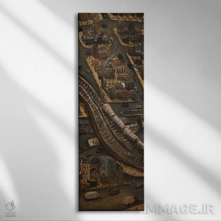 تابلو شهر بیپایان D اثر آرون ووتن - نمای روبهرو روی دیوار