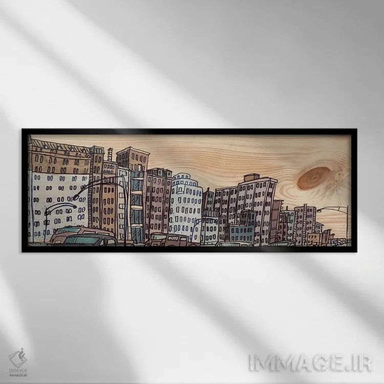 تابلو جاده ساحل دریاچه (شیکاگو) اثر آرون ووتن - نمای قابدار مشکی