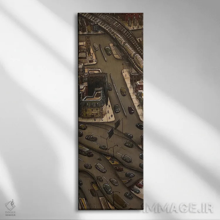 تابلو شهر بیپایان C اثر آرون ووتن - نمای روبهرو روی دیوار
