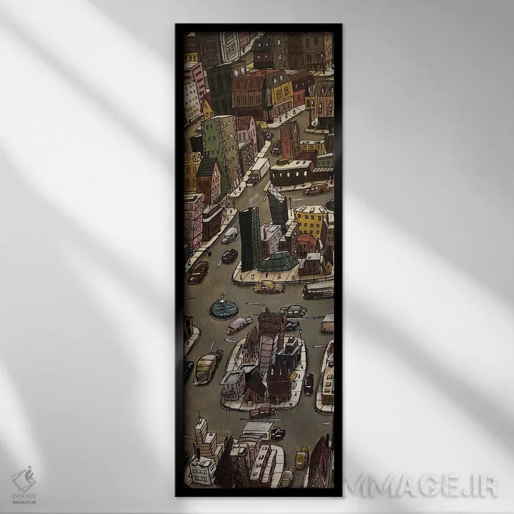 تابلو شهر بیپایان A اثر آرون ووتن - نمای قابدار مشکی