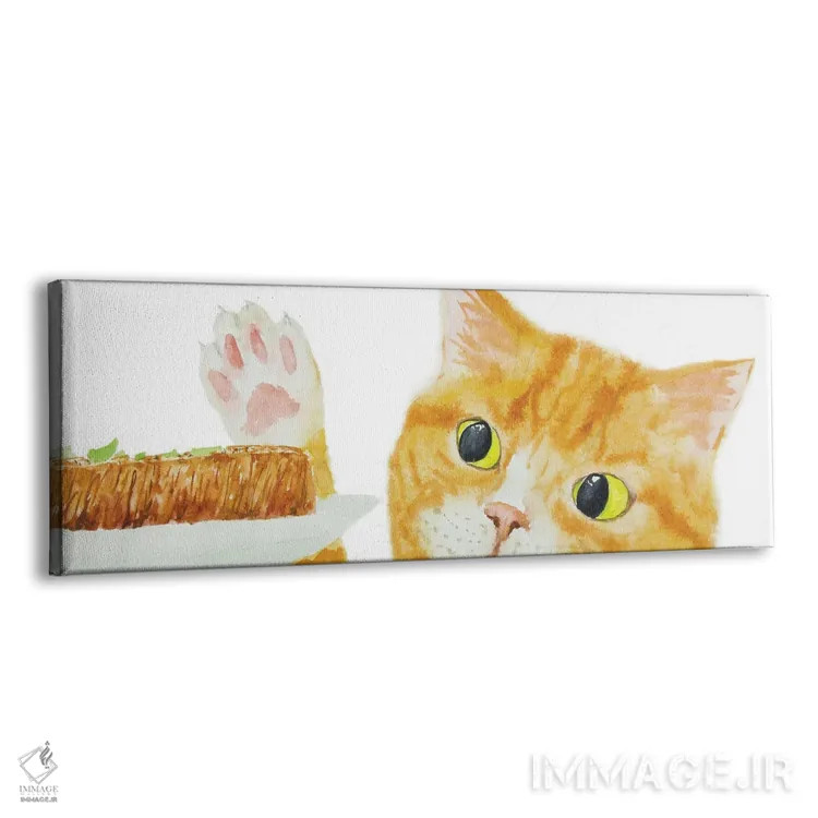 تابلو گربهٔ نارنجی و استیک اثر آلکسی دیمیتریویچ شمیروف - نمای پرسپکتیو محصول