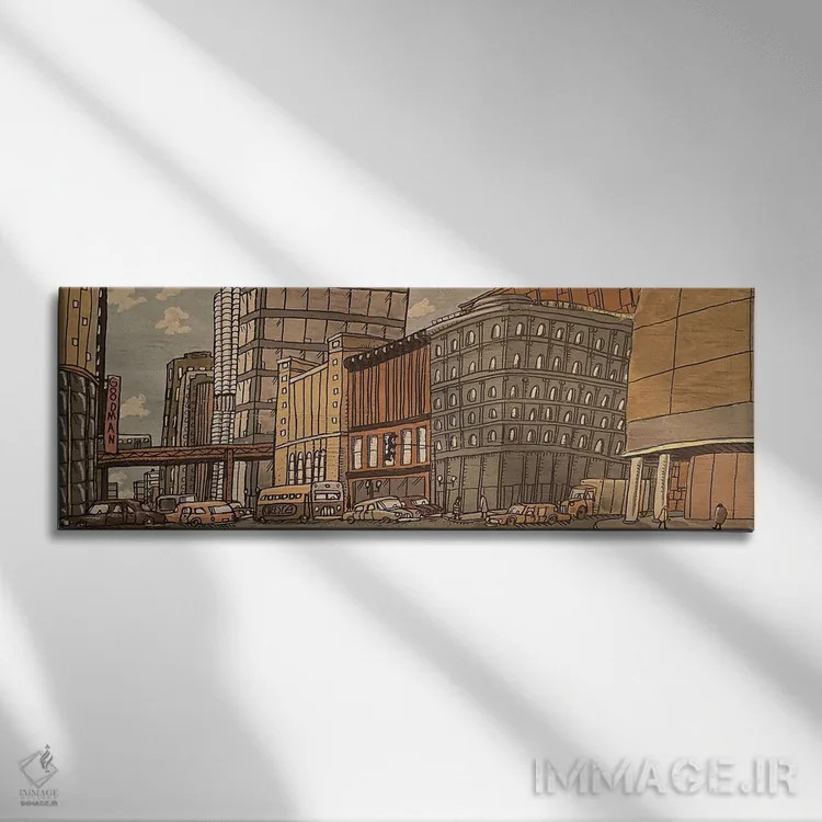 تابلو تئاتر گودمن اثر آرون ووتن - نمای روبهرو روی دیوار