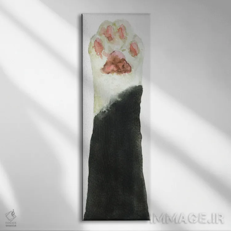 تابلو پنجهٔ گربهٔ سیاه دو رنگ اثر آلکسی دیمیتریویچ شمیروف - نمای روبهرو روی دیوار