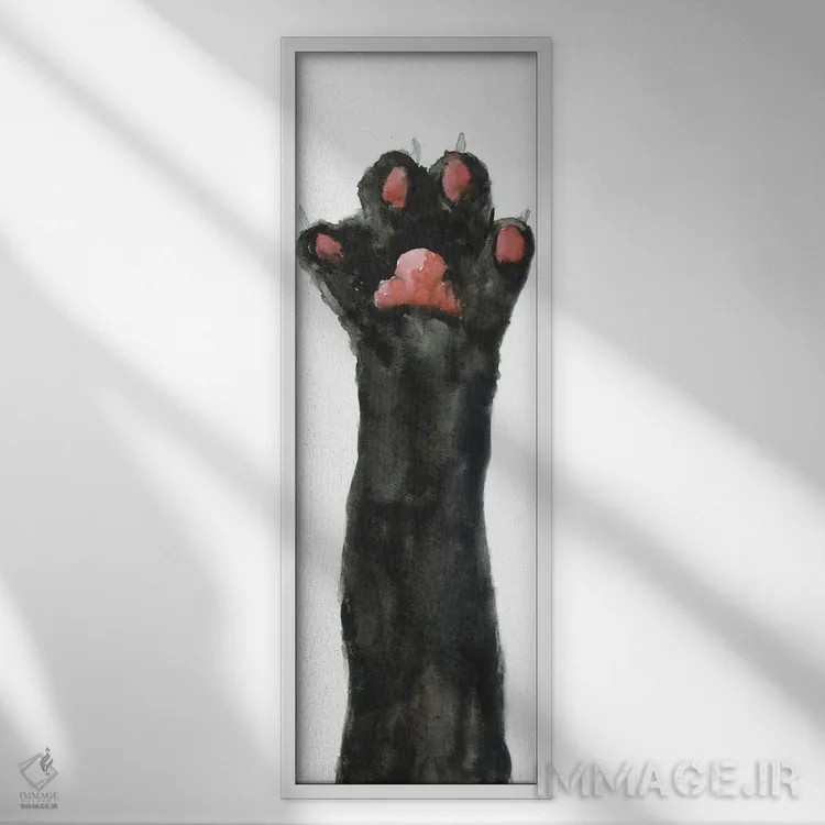 تابلو پنجهٔ گربهٔ سیاه اثر آلکسی دیمیتریویچ شمیروف - نمای قابدار سفید