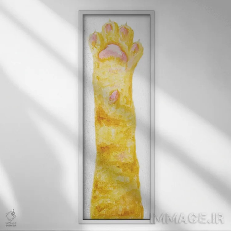 تابلو پنجهٔ گربهٔ نارنجی اثر آلکسی دیمیتریویچ شمیروف - نمای قابدار سفید