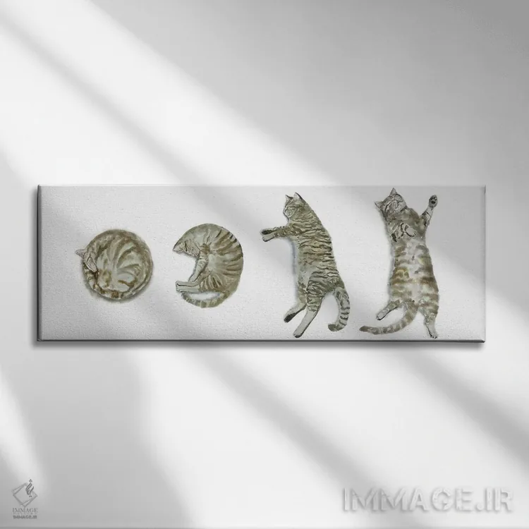 تابلو گربهی خالدار خوابیده اثر آلکسی دیمیتریویچ شمیروف - نمای روبهرو روی دیوار