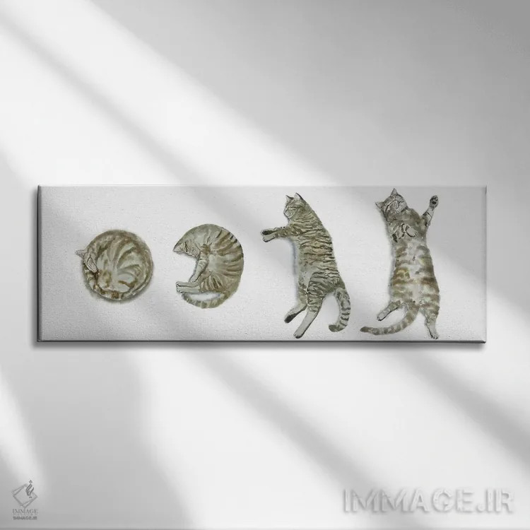 تابلو گربهی خالدار خوابیده اثر آلکسی دیمیتریویچ شمیروف - نمای روبهرو روی دیوار