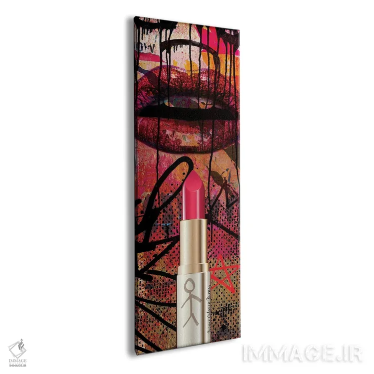 تابلو رژلب صورتی اثر هنرِ چونی - نمای پرسپکتیو محصول