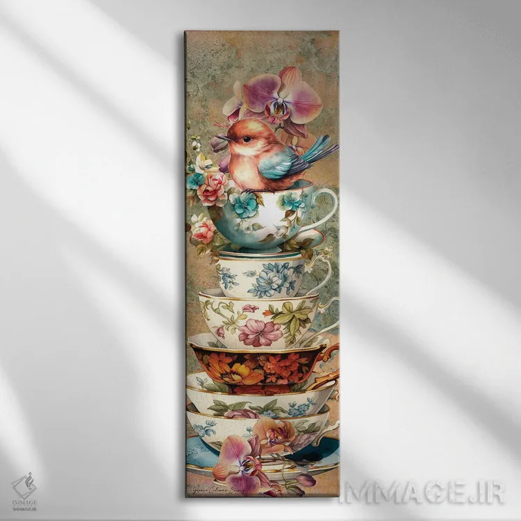 تابلو روی هم چیده شده اثر هنرِ چونی - نمای روبهرو روی دیوار