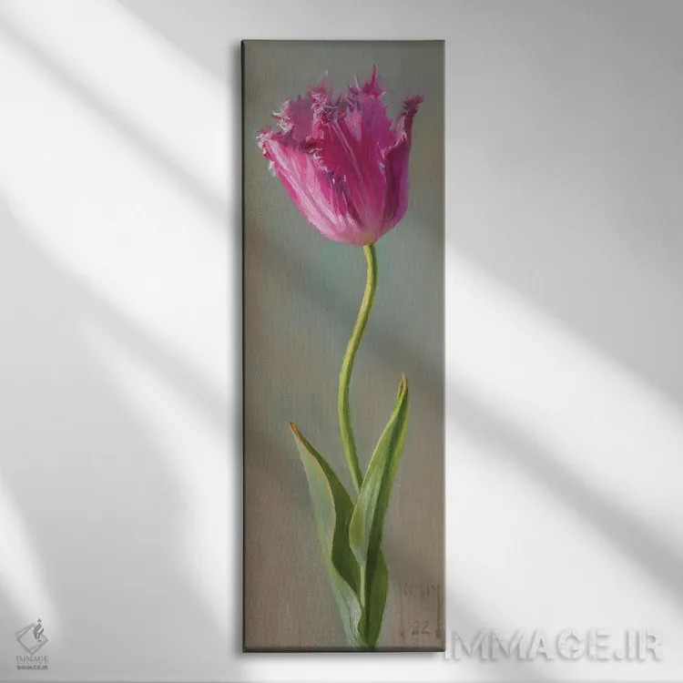 تابلو لاله ریشدار اثر الکس کلی - نمای روبهرو روی دیوار